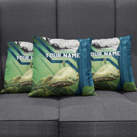 Catfish and Underwater Scene Design Pillow Cover with Forest Background and Fishing Theme Elements - Wonder Print Shop