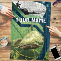 Catfish and Underwater Scene Design Puzzle with Forest Background and Fishing Theme Elements - Wonder Print Shop