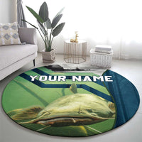 Catfish and Underwater Scene Design Round Carpet with Forest Background and Fishing Theme Elements - Wonder Print Shop