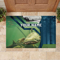 Catfish and Underwater Scene Design Rubber Doormat with Forest Background and Fishing Theme Elements - Wonder Print Shop