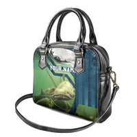 Catfish and Underwater Scene Design Shoulder Handbag with Forest Background and Fishing Theme Elements - Wonder Print Shop