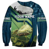Catfish and Underwater Scene Design Sweatshirt with Forest Background and Fishing Theme Elements - Wonder Print Shop