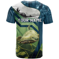 Catfish and Underwater Scene Design T Shirt with Forest Background and Fishing Theme Elements - Wonder Print Shop