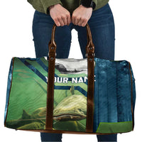 Catfish and Underwater Scene Design Travel Bag with Forest Background and Fishing Theme Elements - Wonder Print Shop
