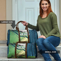 Catfish and Underwater Scene Design Travel Bag with Forest Background and Fishing Theme Elements - Wonder Print Shop