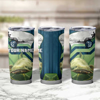 Catfish and Underwater Scene Design Tumbler Cup with Forest Background and Fishing Theme Elements - Wonder Print Shop