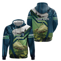 Catfish and Underwater Scene Design Zip Hoodie with Forest Background and Fishing Theme Elements - Wonder Print Shop