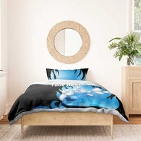 Blue Flame Bowling Ball and Pins Design Bedding Set with Smoke Effects and Custom Team Name Text - Wonder Print Shop