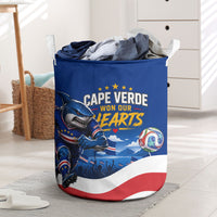 Cape Verde Won Our Hearts Soccer Laundry Basket Blue Sharks Football Mascot Patriotic National Team