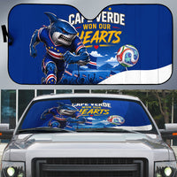 Cape Verde Won Our Hearts Soccer Auto Sun Shade Blue Sharks Football Mascot Patriotic National Team