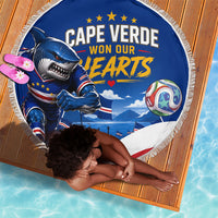 Cape Verde Won Our Hearts Soccer Beach Blanket Blue Sharks Football Mascot Patriotic National Team