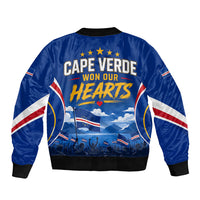 Cape Verde Won Our Hearts Soccer Bomber Jacket Blue Sharks Football Mascot Patriotic National Team