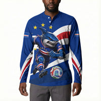 Cape Verde Won Our Hearts Soccer Button Sweatshirt Blue Sharks Football Mascot Patriotic National Team