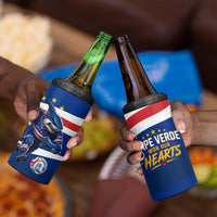 Cape Verde Won Our Hearts Soccer 4 in 1 Can Cooler Tumbler Blue Sharks Football Mascot Patriotic National Team