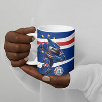 Cape Verde Won Our Hearts Soccer Ceramic Mug Blue Sharks Football Mascot Patriotic National Team