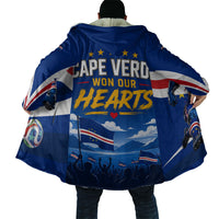 Cape Verde Won Our Hearts Soccer Cloak Blue Sharks Football Mascot Patriotic National Team