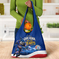 Cape Verde Won Our Hearts Soccer Grocery Bag Blue Sharks Football Mascot Patriotic National Team