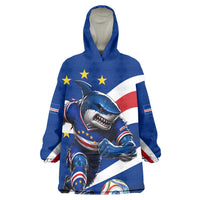 Cape Verde Won Our Hearts Soccer Kid Wearable Blanket Hoodie Blue Sharks Football Mascot Patriotic National Team