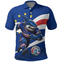 Cape Verde Won Our Hearts Soccer Polo Shirt Blue Sharks Football Mascot Patriotic National Team