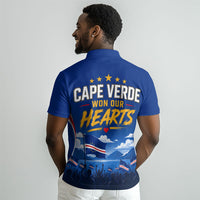 Cape Verde Won Our Hearts Soccer Polo Shirt Blue Sharks Football Mascot Patriotic National Team