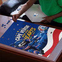 Cape Verde Won Our Hearts Soccer Puzzle Blue Sharks Football Mascot Patriotic National Team
