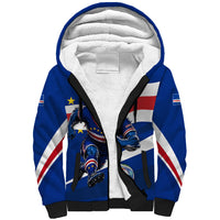 Cape Verde Won Our Hearts Soccer Sherpa Hoodie Blue Sharks Football Mascot Patriotic National Team