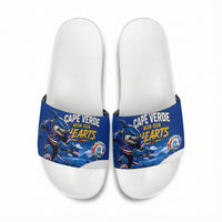 Cape Verde Won Our Hearts Soccer Slide Sandals Blue Sharks Football Mascot Patriotic National Team
