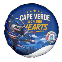 Cape Verde Won Our Hearts Soccer Spare Tire Cover Blue Sharks Football Mascot Patriotic National Team