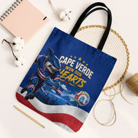 Cape Verde Won Our Hearts Soccer Tote Bag Blue Sharks Football Mascot Patriotic National Team