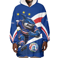 Cape Verde Won Our Hearts Soccer Wearable Blanket Hoodie Blue Sharks Football Mascot Patriotic National Team