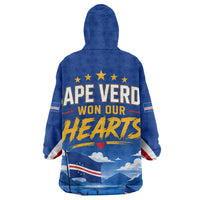 Cape Verde Won Our Hearts Soccer Wearable Blanket Hoodie Blue Sharks Football Mascot Patriotic National Team