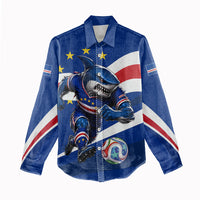 Cape Verde Won Our Hearts Soccer Women Casual Shirt Blue Sharks Football Mascot Patriotic National Team