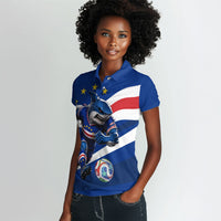 Cape Verde Won Our Hearts Soccer Women Polo Shirt Blue Sharks Football Mascot Patriotic National Team