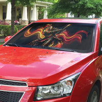 Trinbago Knight Riders Cricket Auto Sun Shade Trinidad and Tobago Fiery Knight Warrior Bat Flame