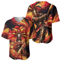 Trinbago Knight Riders Cricket Baseball Jersey Trinidad and Tobago Fiery Knight Warrior Bat Flame