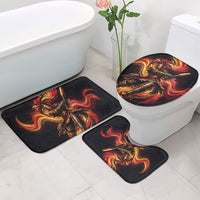Trinbago Knight Riders Cricket Bathroom Set Trinidad and Tobago Fiery Knight Warrior Bat Flame