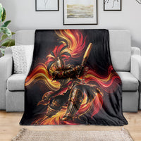 Trinbago Knight Riders Cricket Blanket Trinidad and Tobago Fiery Knight Warrior Bat Flame
