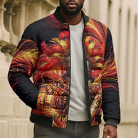 Trinbago Knight Riders Cricket Bomber Puffer Jacket Trinidad and Tobago Fiery Knight Warrior Bat Flame