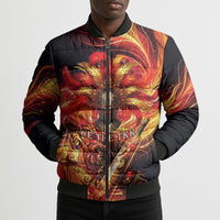 Trinbago Knight Riders Cricket Bomber Puffer Jacket Trinidad and Tobago Fiery Knight Warrior Bat Flame