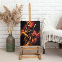 Trinbago Knight Riders Cricket Canvas Wall Art Trinidad and Tobago Fiery Knight Warrior Bat Flame