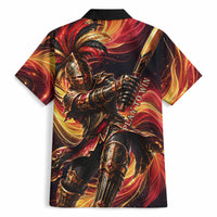 Trinbago Knight Riders Cricket Hawaiian Shirt Trinidad and Tobago Fiery Knight Warrior Bat Flame
