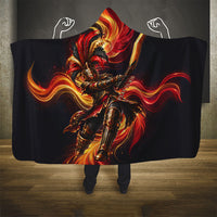 Trinbago Knight Riders Cricket Hooded Blanket Trinidad and Tobago Fiery Knight Warrior Bat Flame