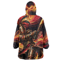 Trinbago Knight Riders Cricket Kid Wearable Blanket Hoodie Trinidad and Tobago Fiery Knight Warrior Bat Flame