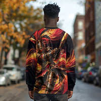 Trinbago Knight Riders Cricket Long Sleeve Shirt Trinidad and Tobago Fiery Knight Warrior Bat Flame