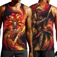 Trinbago Knight Riders Cricket Men Tank Top Trinidad and Tobago Fiery Knight Warrior Bat Flame