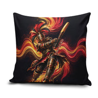 Trinbago Knight Riders Cricket Pillow Cover Trinidad and Tobago Fiery Knight Warrior Bat Flame