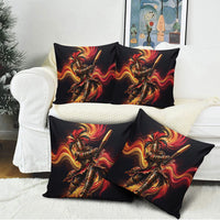 Trinbago Knight Riders Cricket Pillow Cover Trinidad and Tobago Fiery Knight Warrior Bat Flame