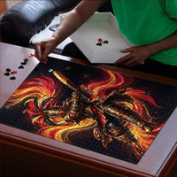 Trinbago Knight Riders Cricket Puzzle Trinidad and Tobago Fiery Knight Warrior Bat Flame