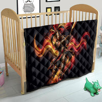 Trinbago Knight Riders Cricket Quilt Trinidad and Tobago Fiery Knight Warrior Bat Flame