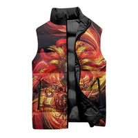 Trinbago Knight Riders Cricket Sleeveless Puffer Jacket Trinidad and Tobago Fiery Knight Warrior Bat Flame